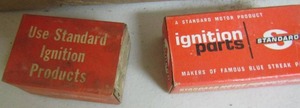 lot 49 image: Box of Standard condenser and ignition parts, DR-60