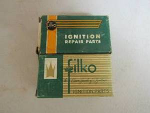 lot 70 image: Box of Filko ignition parts Part # E-85X  & filko ignition parts # R-100X