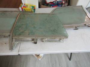 lot 106 image: 3 vintage car windows, 2319 front window and 2-- 2219 back windows
