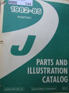 lot 144 image: illiustation and parts catalog letter J for a pontiac 1980s qty 8
