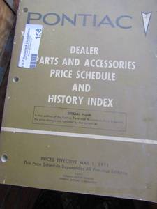 lot 156 image: Pontiac dealer parts service and prices, qty 7