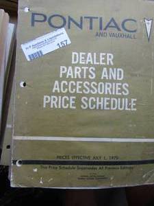 lot 157 image: Pontiac and Vauxhall dealer parts, service, accessories and price books qty 5