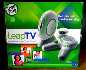 lot 9 image: BIG $ ITEM - Leap Frog Leap TV Educational Video Gaming System Console & Camera & 7 Games - SEALED BOX