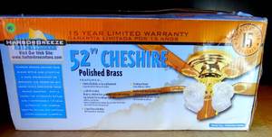 lot 40 image: HARBOR BREEZE 52 CHESHIRE CEILING FAN WITH LIGHT KIT - NIB REVERSABLE BLADES