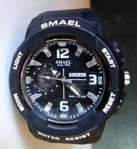 lot 90 image: SMAEL Sport 1643 Original Jam Digital Dual Time Watch - BLACK FACE & BAND