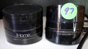 lot 97 image: PAIR - MINI iHOME BLUETOOTH SPEAKERS