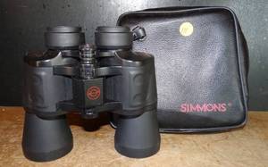 lot 111 image: SIMMONS 1107 - 10x50 WA Black Red Line Binoculars 367ft 1000yds Coated wCase
