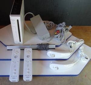 lot 115 image: Nintendo Wii Console RVL-001 White Bundle wControllers & Accessories