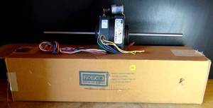 lot 123 image: BIG $ ITEM - Fasco D221 5.0-Inch Fan Coil Air-Conditioning Motor, 16 HP, 115 Volts, 1550 RPM, 4 Speed, 3.2 Amps, OAO Enclosure, Double Shaft, Sleeve Bearing