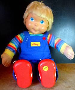 lot 199 image: VINTAGE My Buddy Doll 1986 Playskool Hasbro Blonde Hair Blue Eyes Hat Shoes - CHECK COMPS $$$