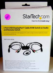 lot 207 image: STARTECH SV211DPUA 4-PORT USB KVM SWITCH 2-PORT DISPLAY PORT W AUDIO $$$