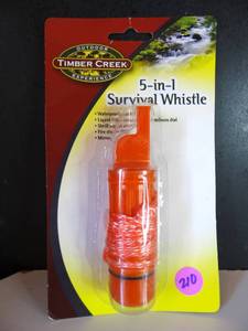 lot 210 image: TIMBER CREEK 5 IN 1 SURVIVAL WHISTLE - NIP