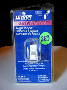 lot 263 image: Leviton 6643-I White 600W 120V Trimatron 3-Way Toggle Incandescent