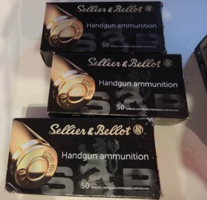 lot 609 image: SELLIER & BELLOT 9MM BROWNING COLT 380AUTO 92 GR.  50BOX  QTY 3