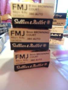 lot 615 image: SELLIER & BELLOT 9MM BROWNING COLT 380AUTO 92 GR.  50BOX  QTY 3