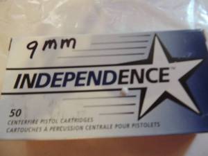 lot 625 image: INDEPENDENCE 9MM  115 GR  50BOX