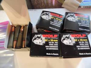 lot 845 image: WOLF 7.62X39 122GR STEEL CASE  20BOX  QTY 5