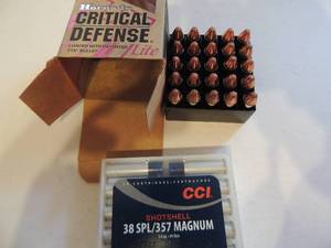 lot 858 image: CRITICAL DEFENSE 38 SPL  25BOX & CCI 38SPL357 MAG SHOTSHELL 10 IN BOX