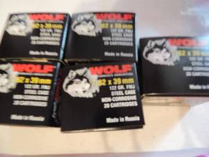 lot 862 image: WOLF 7.62X39 122GR STEEL CASE  20BOX  QTY 5