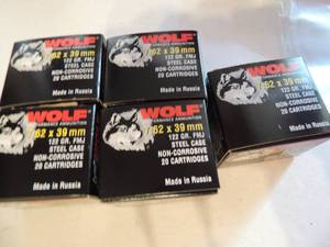 lot 865 image: WOLF 7.62X39 122GR STEEL CASE  20BOX  QTY 5
