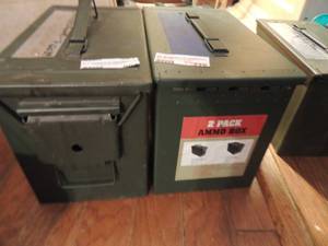 lot 884 image: METAL AMMO BOXES  QTY 2
