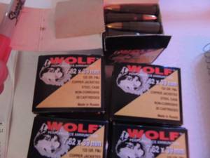 lot 1034 image: WOLF 7.62 X 39 COPPER JACKET  5 BOXES