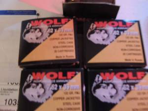 lot 1036 image: WOLF 7.62 X 39 COPPER JACKET  5 BOXES