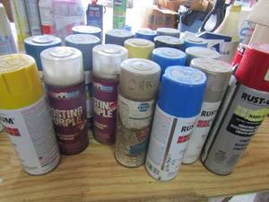 lot 100 image: Large lot assorted spray paint enamel