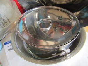 lot 232 image: 4 stainless steel cookware