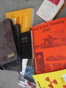 lot 403 image: Radiation worker training book and other training books