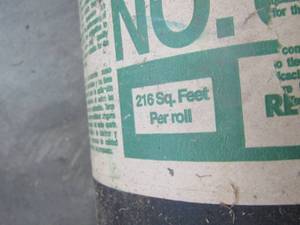 lot 411 image: 216 feet tarp paper asphalt felt and box of nails