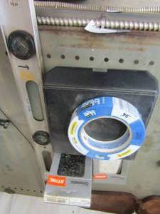 lot 467 image: STIHL chainsaw  blades  x2, MT4 tester new, roll blue tape, level