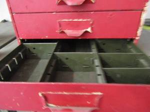 lot 474 image: 3 drawer red metal work shop box