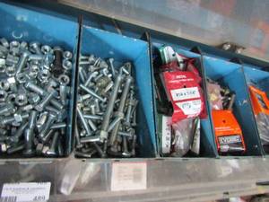 lot 488 image: Bolts, nuts and washers, oh my ( CONTENTS OF 9 BINS)