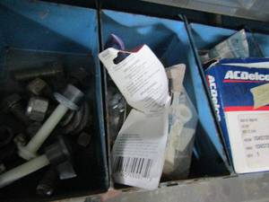 lot 489 image: Large nuts and bolts   ( CONTENTS OF 9 BINS )