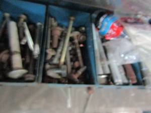 lot 491 image: Large square top bolts ( CONTENTS OF 9 BINS )