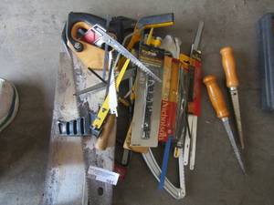 lot 591 image: Hand saws, blades Stanley and B&D