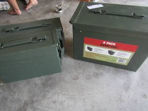 lot 644 image: 3 Forrest green ammo like new