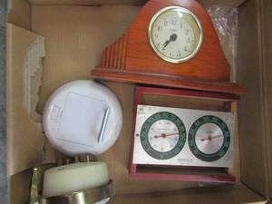 lot 653 image: Springfield Humidity and temp monitor Timex clock baby ben Westclox alarm