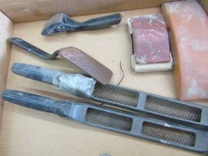 lot 654 image: 2 hand sanders  metal dry drywall and rasps