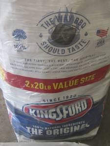 lot 725 image: KINGSFORD Charcoal 20lbs BAGS  x 2