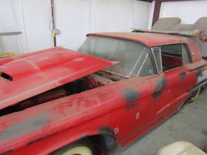lot 2 image: 1958 FORD THUNDERBIRD  Restoration Project - Chassis, engine, transmission, seats, interior, light assembly, white wall tires plus boxes of addition parts
