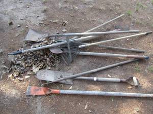 lot 811 image: Shovels racks and hoes