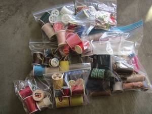 lot 837 image: BAGS OF SEWING THREAD & NEEDLES