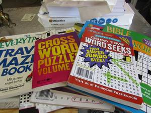 lot 830 image: LOT OF WORD SEARCH   BOOKS & OPEN PRINTER PAPER