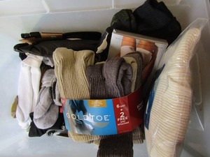 lot 1052 image: NEW SOCKS, UNDERWEAR, GLOVES - & BLACK SWEAT PANTS L & MEDER