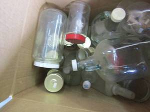 lot 969 image: Glass lot- jars, mason jars and jugs
