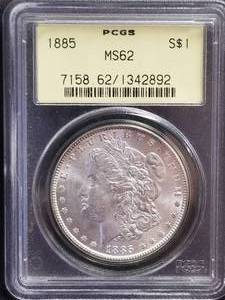 lot 48 image: 1885 Morgan Silver Dollar - PCGS MS62
