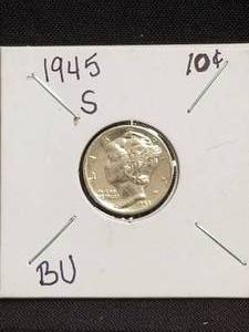 lot 51 image: 1945-S Mercury Dime