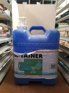 lot 222 image: Blue Container - 7 gallon with spout